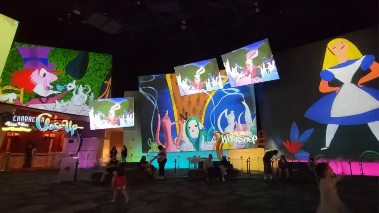 The building where they have the Animation Experience and Turtle Talk is a great indoor space with scenes from different animated movies.