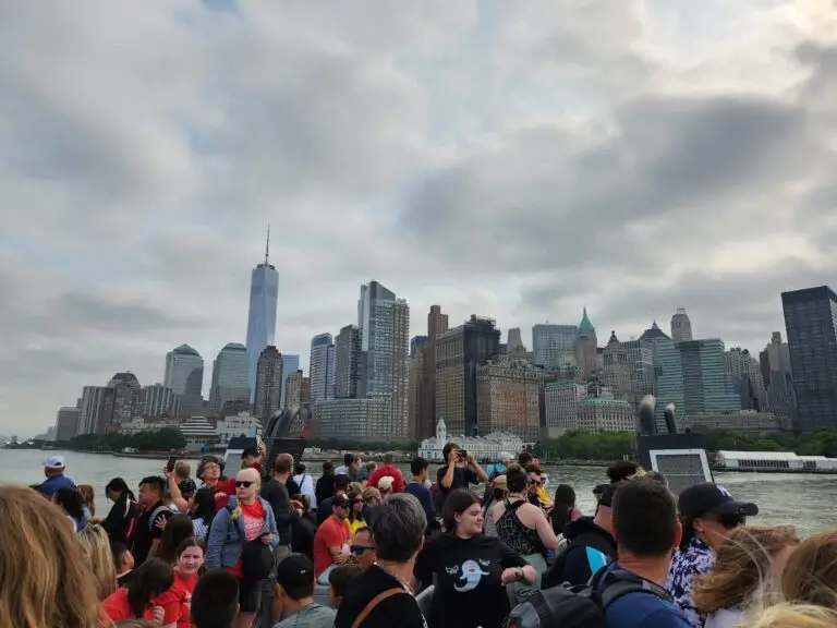 The top deck of the Statue City Cruise ferry can get crowded but offers great views!