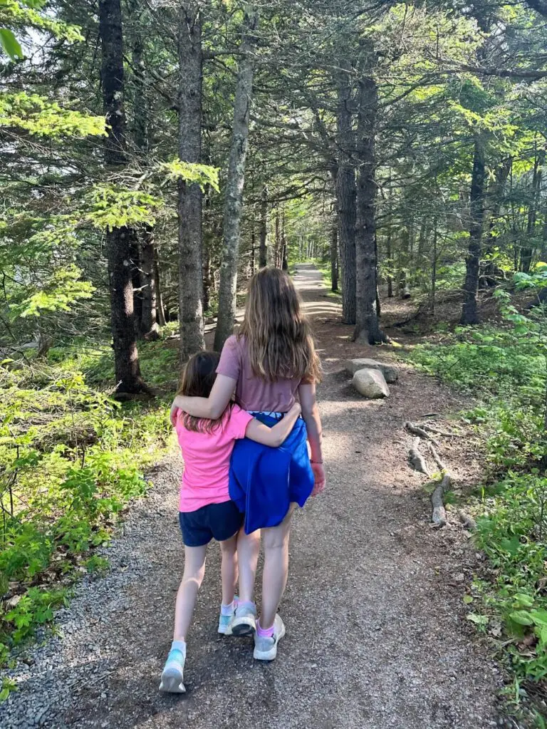 Walking the trail on Park Loop Road