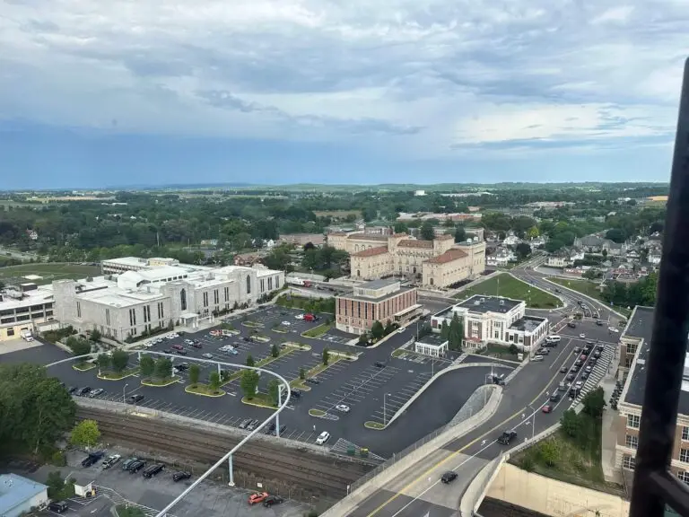 View of Hershey buildings from the Kissing Tower