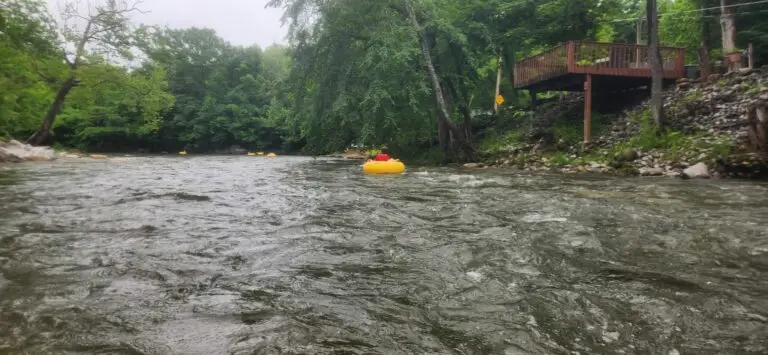 Small rapids that you can easily glide over when the water is higher.