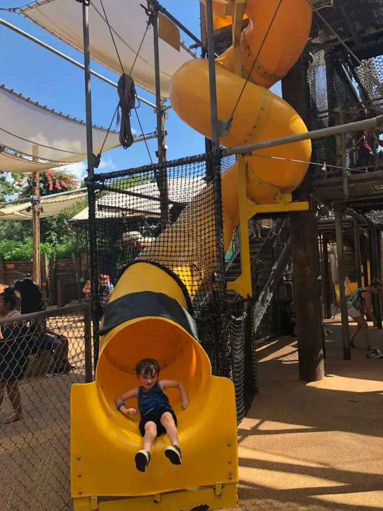 Slides in the Boneyard Playground