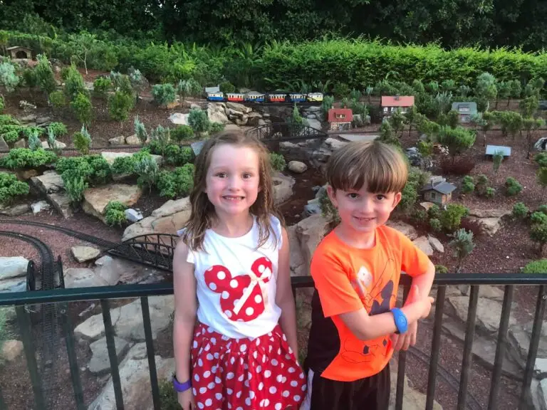 As you walk around World Showcase, check out the mini train village!