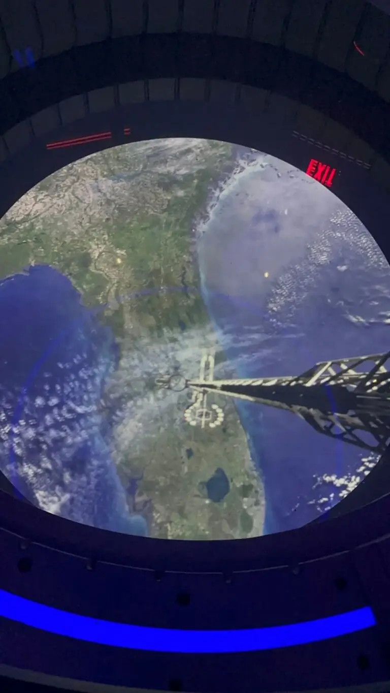 Riding the elevator up to the Space 220 space station!