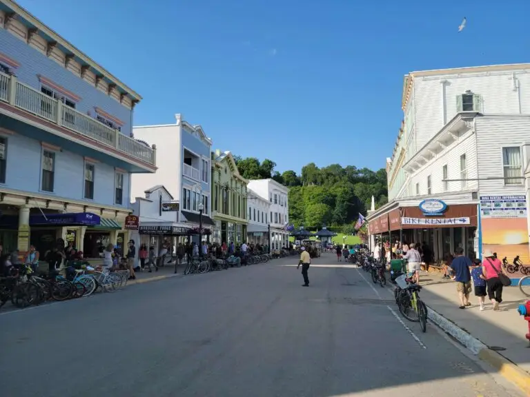Car free street in downtown Mackinac Island