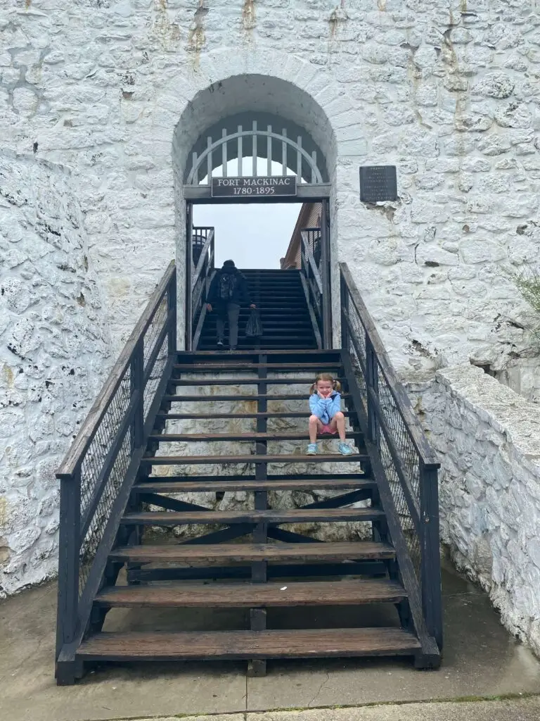 Stairs into Fort Mackinac