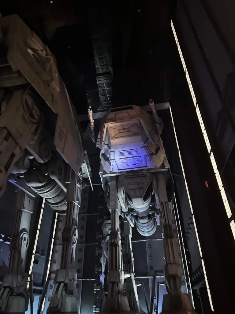 Imperial walkers inside the Rise of the Resistance attraction