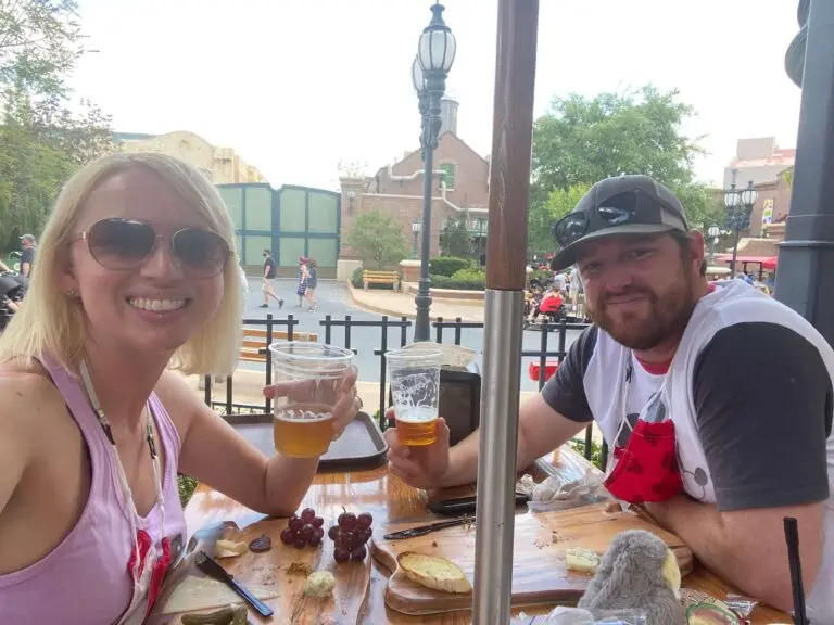 Enjoying beer and charcuterie at Baseline Taphouse