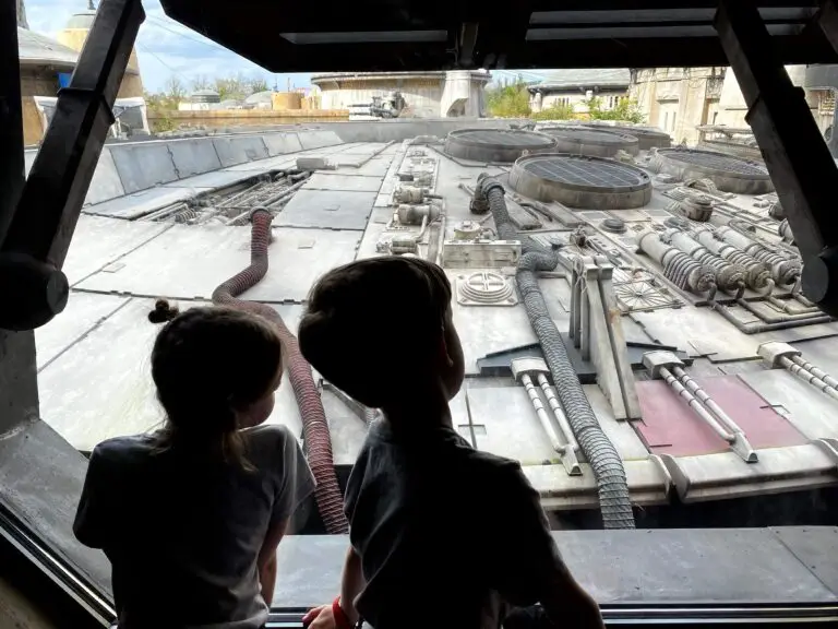View of the Millennium Falcon during the queue for Smuggler's Run