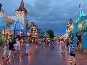 A rainy evening during summer in Magic Kingdom at Walt Disney World