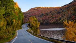 Beautiful road in New England in the Fall