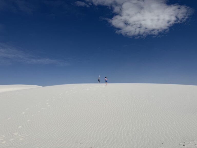 Climbing sand dunes