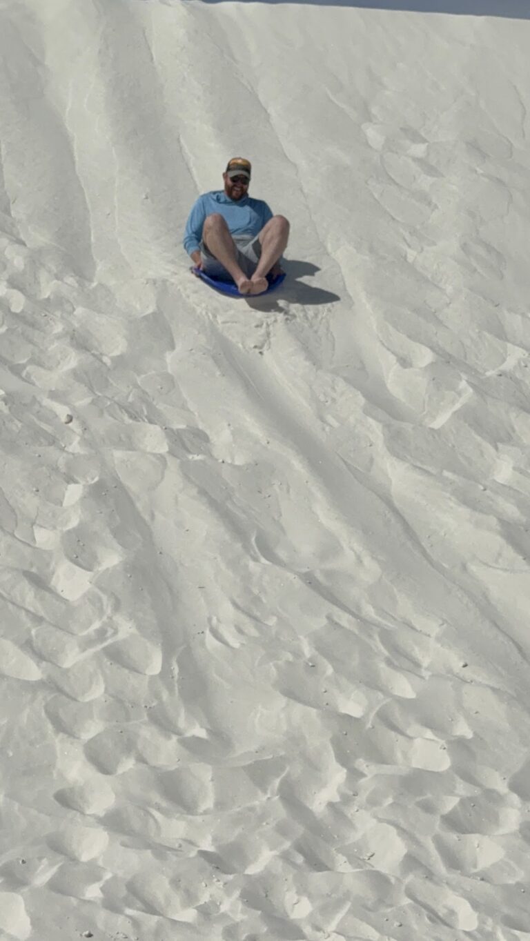 Dad is great at blazing a path in the sand!