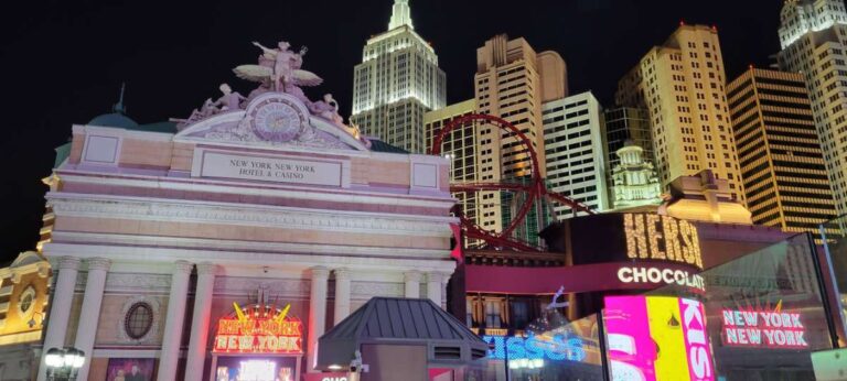 New York New York Hotel and Casino has a roller coaster!