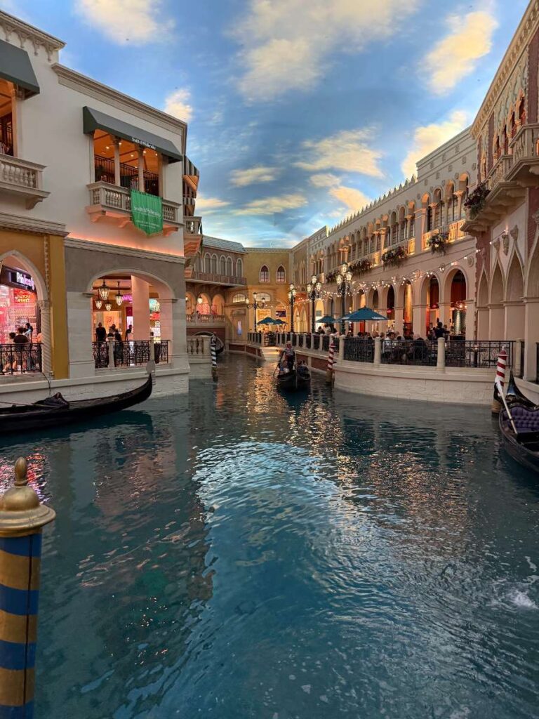 The Venetian shops are inside but they look like the streets of Venice!
