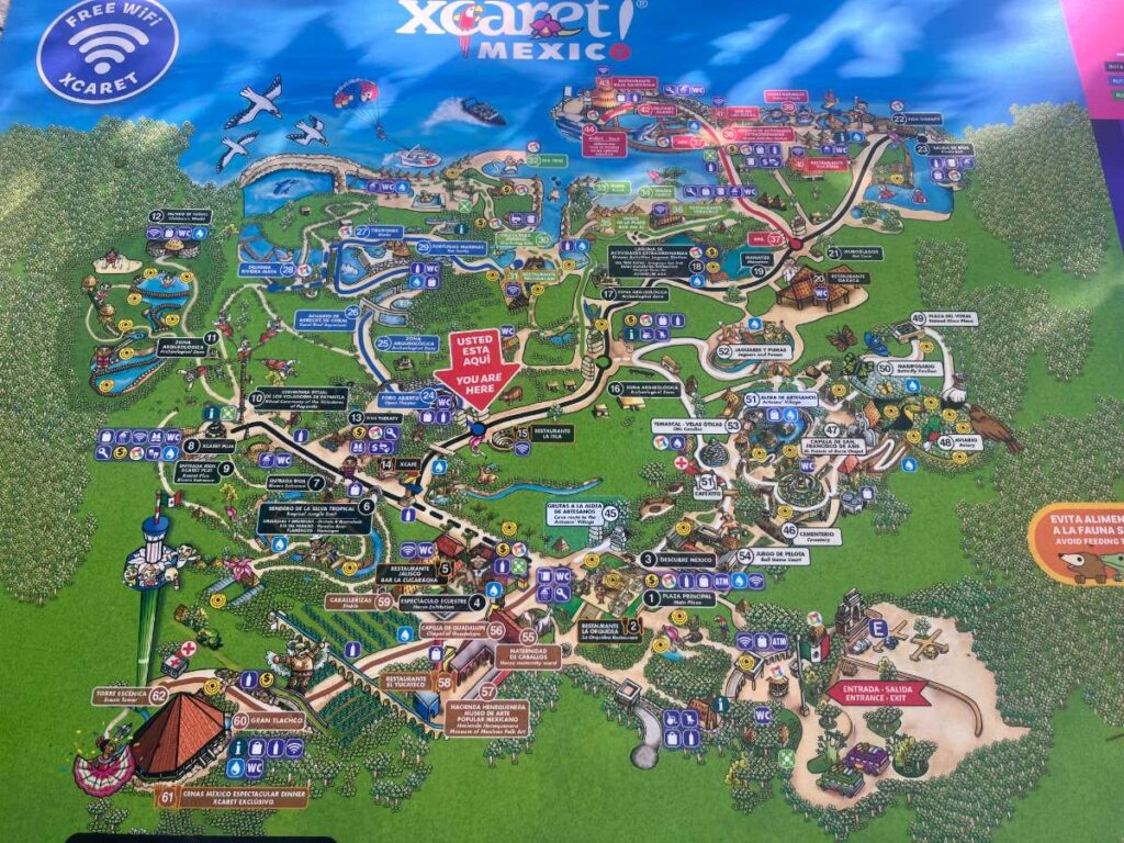 Xcaret park map